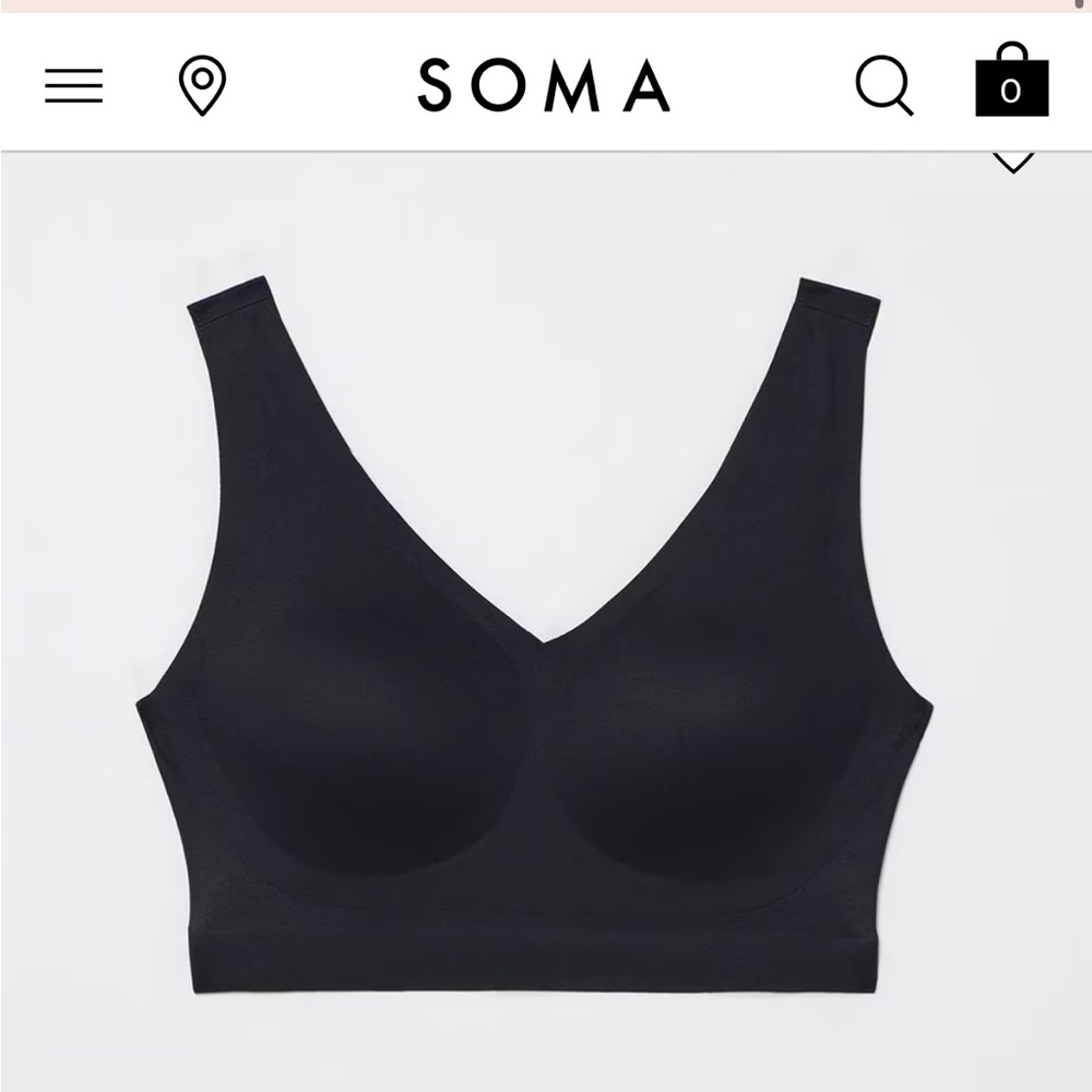 NWT - SOMA Seamless Enbliss Black Wireless Bra - Picture 4 of 4